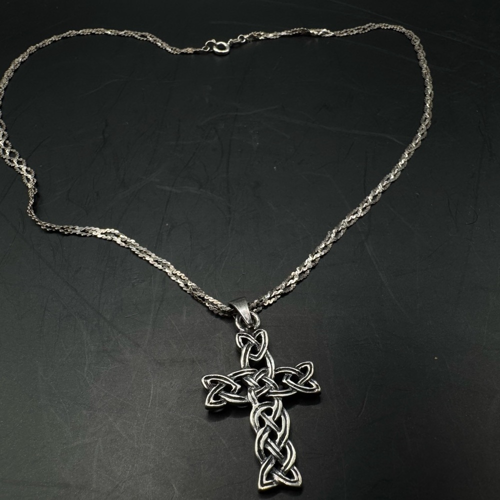 Sterling Silver 925 Celtic Cross Necklace